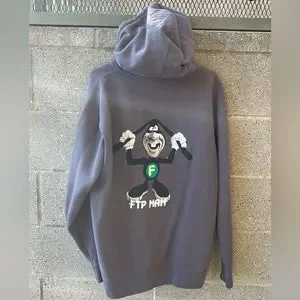 FTP Sweaters Ftp The Noid Mens Xlarge Grey Zip Up Hoodie
